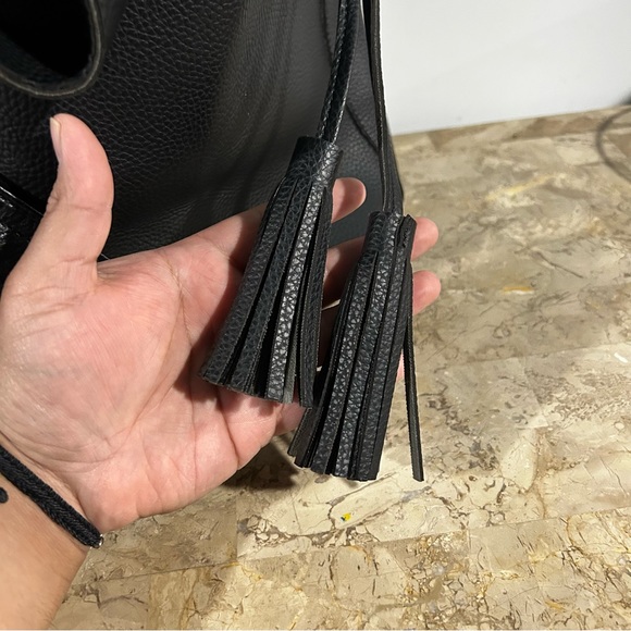 XL Black Tote Bag With Small Coin Purse Attached - Picture 6 of 16